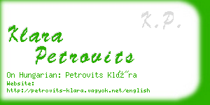 klara petrovits business card